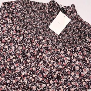 Oak + Fort Floral Puff Sleeve top